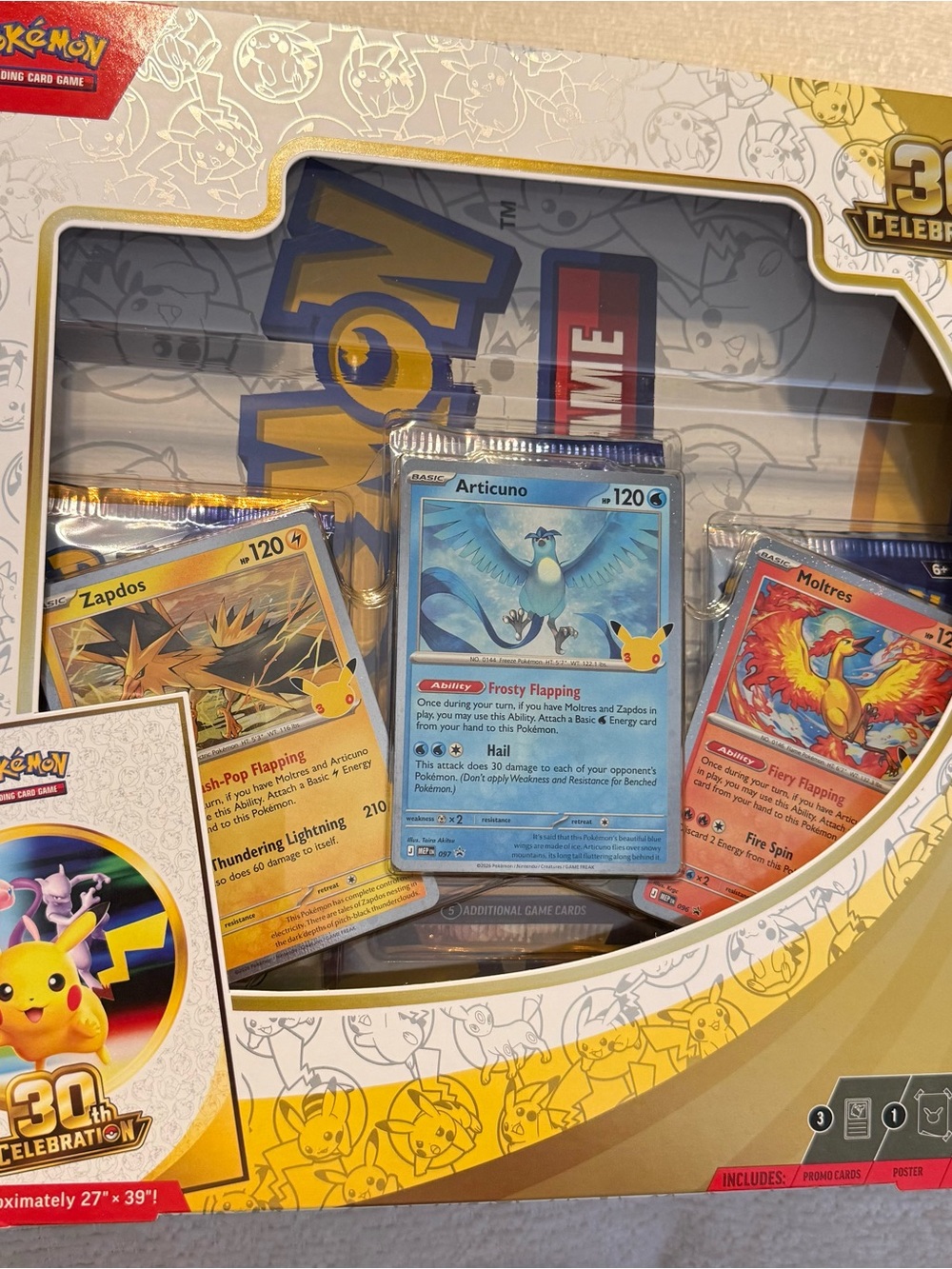 Pokemon TCG 30th Celebration Poster Collection- 3 Packs- Brand New
